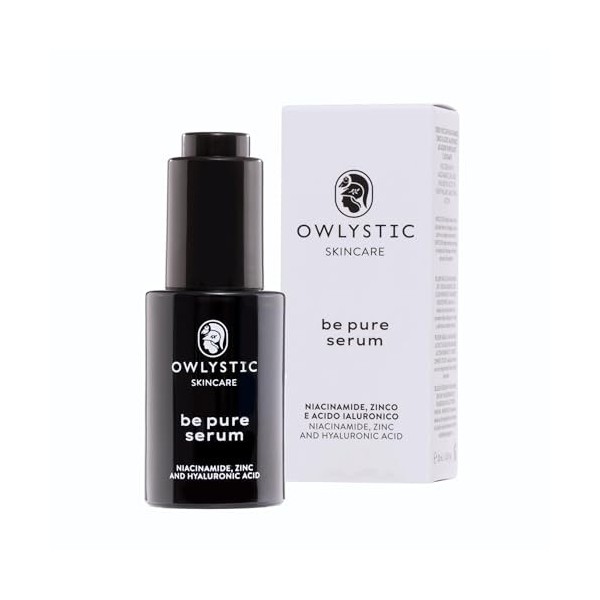 OWLYSTIC Niacinamide 5% Sérum Visage Anti-Imperfection avec Acide Hyaluronique et Zinc MADE IN ITALY - Puissante Action Hydra