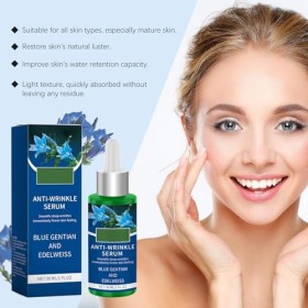 2PCS Organic Anti-Wrinkle Serum Blue Gentian & Edelweiss，Natural Cosmetics Natural Anti Ageing Face Serum/Face Care Concentra