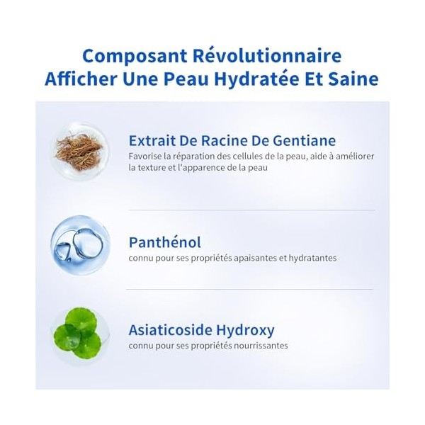 RAZUYEN Serum Collagene Visage, Répare Sérum Léger Pour Peaux Sensibles et Grasses, Riche en Acide Hyaluronique, Vitamine B5 