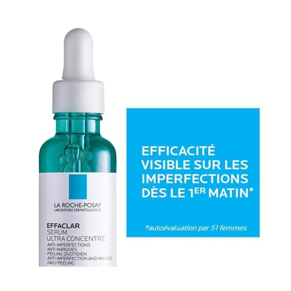 La Roche-Posay, Effaclar, Sérum Ultra Concentré, Anti-imperfections, Anti-Points Noirs & Anti-Marques, Effet Peeling Quotidie