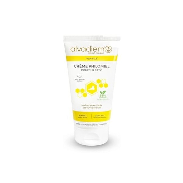 CRÈME PHILOMIEL au miel dacacia bio - Pieds Secs - Fabriqué en FR - Alvadiem