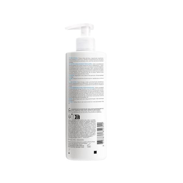 La Roche-Posay, Lipikar Lait Urea 10% Hydratant, Anti-Squames, Anti-Rugosité, Apaise & Hydrate, Enrichi en Urée, Beurre de Ka