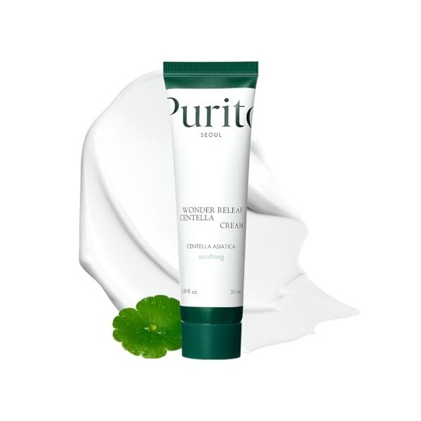 PURITO Centella Cream, Korean Centella, for All Skin Types, Soothing, Facial Cream for face, K-Beauty, Korean Skin Care, 50ml