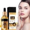 24k Gold Serum for Face,Sérum hydratant pour le visage et les yeux,Skin Moisturizing Anti-Aging,Hyaluronic Acid Serum,for Dar