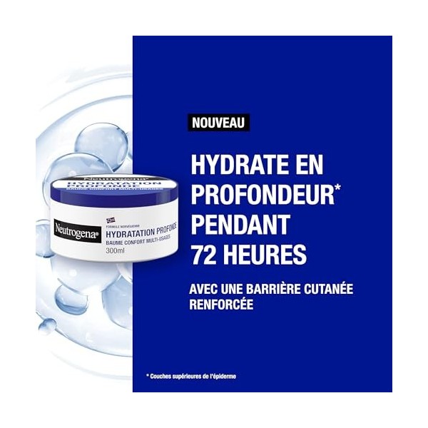 Neutrogena | Baume Confort Multi-Usages Hydratation Profonde pot de 300 ml – Baume hydratant avec formule norvégienne – Bau