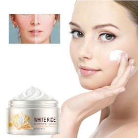 Crème Blanchissante Riz,Riz Crème Anti-âge Visage,Crème Blanchissante pour le Visage,30G Crème Hydratante Riz,Crème Blanchiss
