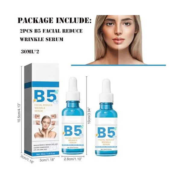 Mikabila Lot de 2 Sérums pour le Visage B5,B5 Sérum Anti-rides et Ridules, Hydratant & Éclaircissant Sérum,Sérum Anti-age pou