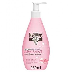 Le Petit Marseillais Lait Corps Hydratant, Apaisant, au Beurre dArgan Cire dAbeille et Huile aux Pétales de Rose, 250ml