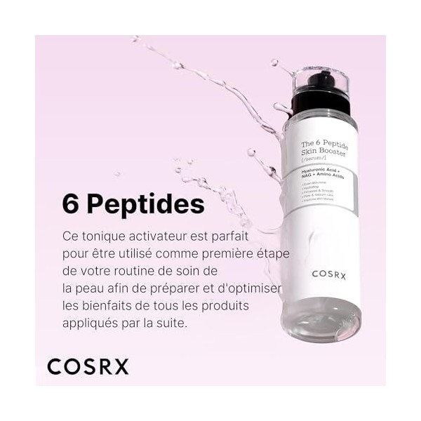 COSRX 6X Peptide Collagen Booster Toner Serum 150mL/5.07 Fl.Oz, Essence Faciale Boostant le Renouvellement Cutané, Niacinamid