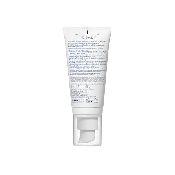 CeraVe - Gel-Crème Hydratant Visage Oil Control - Hydrate en Continu, Restaure la Barrière Cutanée, Apaise - 3 Céramides Esse