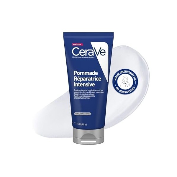 CeraVe - Pommade Réparatrice Intensive - Soin Réparateur, Apaisant et Protecteur Visage, Corps, Lèvres - 3 Céramides Essentie