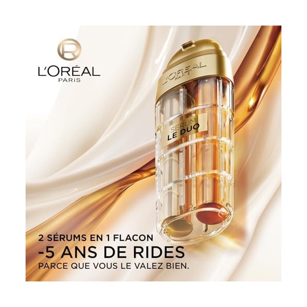 LOréal Paris - Sérum Anti-Âge 2 en 1 Le Duo - Formule Booster de Collagène - Vitamines B3 et Cg - Age Perfect - Contenance :