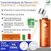 Serum Visage Anti-Age 5 Acides Hyaluroniques Vitamine C Niacinamide 100ML BIO |Hexapeptide Rose de Damas | Illuminateur Hydra