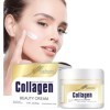 Crème De Collagène, 80g De Crème De Collagène Naturel,Crème Hydratante Visage, Creme Anti Ride,Cou et épaules Stimule le Coll