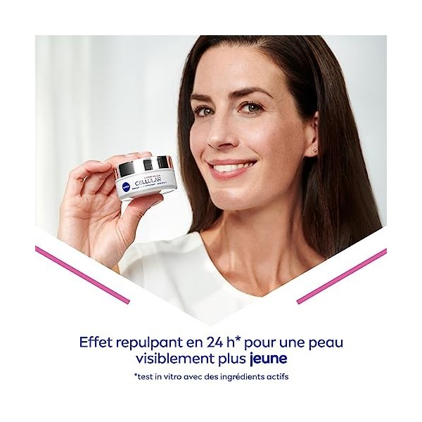 NIVEA CELLULAR Expert Filler Soin de jour FPS15 1 x 50 ml , Crème visage anti-âge raffermissant enrichi en acide folique pur