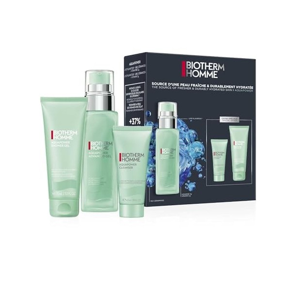 BIOTHERM HOMME - Coffret Cadeau Homme - Routine Soin Visage Hydratant homme - Aquapower