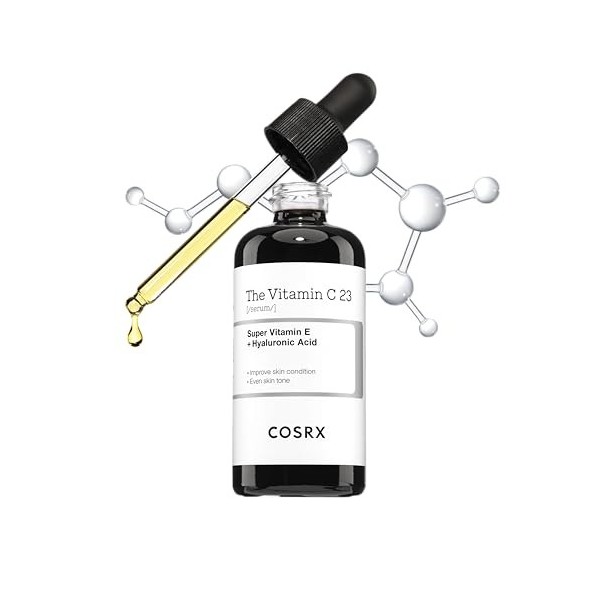 COSRX Sérum à la vitamine C pure à 23% avec vitamine E acide ascorbique et acide hyaluronique, sérum hydratant pour le visa