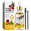 Huile de vitamine E à la rose, huile hydratante anti-âge pour la peau, améliore lélasticité et léclat de la peau, éclaircit