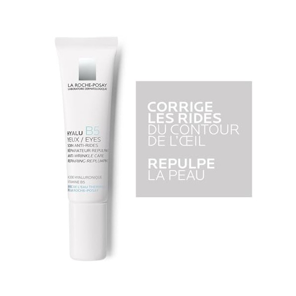 La Roche-Posay, Hyalu B5, Soin Contour des Yeux Anti-Rides, Répare & Repulpe, Enrichi en Acide Hyaluronique, Vitamine B5 & Ea