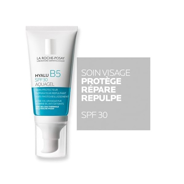 La Roche-Posay, Hyalu B5, Aquagel, Soin Protecteur Anti-Photovieillissement, SPF30, Répare & Repulpe, Enrichi en Acide Hyalur