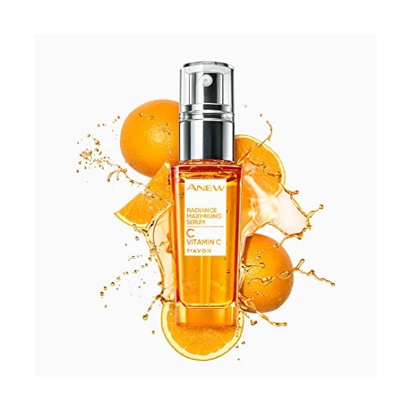 Avon Anew Sérum maximisant léclat de la vitamine C 30 ml, contient 10 % de vitamine C, réveille léclat de la peau, réduit l