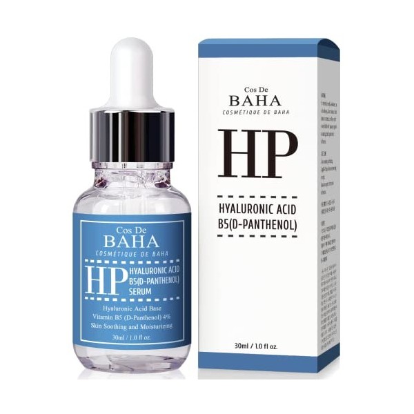 Cos De BAHA 4% Vitamin B5 + Hyaluronic Acid Korean Facial Essense Serum 1oz - Hydrating Face Cream Hyaluronic Acid + D-Panth