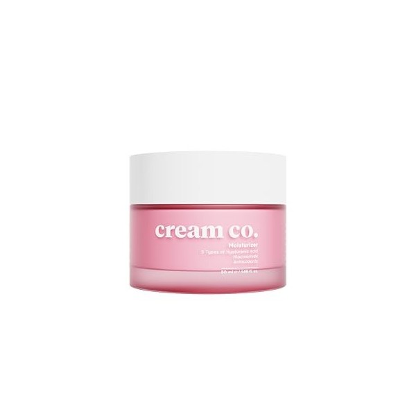 creme co. hydratante pour le visage pour femmes et hommes, 50 ml, tous types de peau, acide hyaluronique, niacinamide vitami