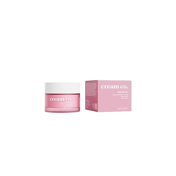 creme co. hydratante pour le visage pour femmes et hommes, 50 ml, tous types de peau, acide hyaluronique, niacinamide vitami