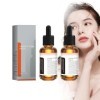 2PCS Essence de sérum facial à la vitamine C, Serum Anti Tache Visage, vitamine C 5%, raffermit et améliore le teint foncé, é