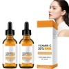 Tkekruh 2PC Sérum Vitamine C 60ml, Sérum Acide Hyaluronique pour Lignes Fines Anti-Rides et Anti-âge Sérum le Visage, Anti-âg