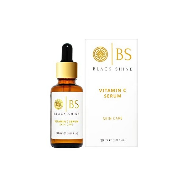 Black Shine, Vitamin C Serum with Hyaluronic Acid, Brightening Serum For Face with%20 Vitamin C,30ml