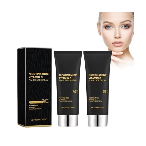 Grgowe 2Pc Niacinamide Vitamin C Black Tube Skin Cream,Black Skin Cream With Niacinamide And Vitamin C,Niacinamide Vitamine C