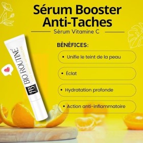 BIO ROUTINE Sérum Vitamine C Booster anti-taches pour un visage lumineux et uniforme – Traitement anti-acné et imperfections 