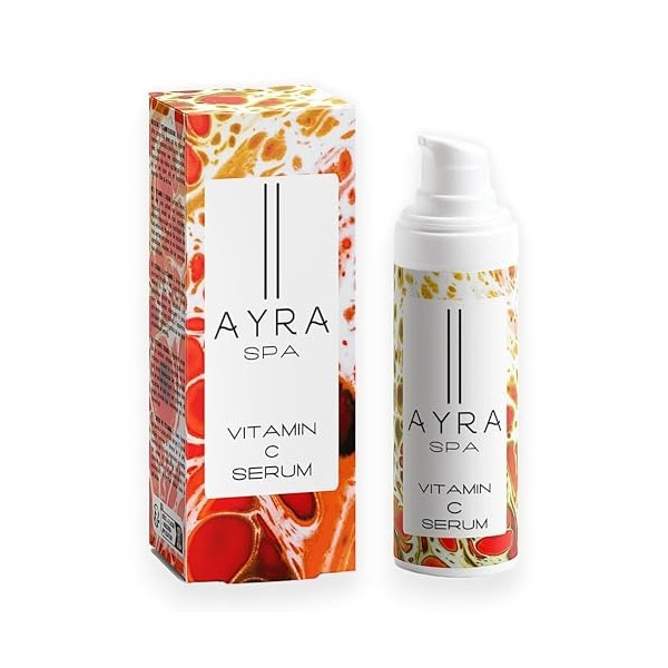 AYRA SPA - Vitamin C Serum | with Ferulic & Hyaluronic Acid | Packed with Vitamins & Antioxidants | Energising, Hydrating & B