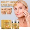 Pemarlis 50ml Crème visage au curcuma et à la vitamine C, crème hydratante au collagène, face crème pour les yeux contre les 