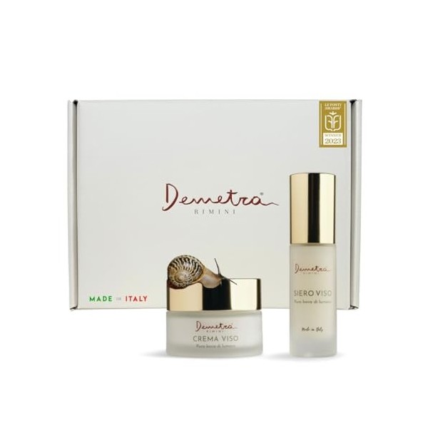 DEMETRA Crème Visage Bave dEscargot 50 ml + Sérum Visage 30 ml [CIRCUIT COURT, ÉLEVEURS DIRECTS] Bave dEscargot Pure à 85% 