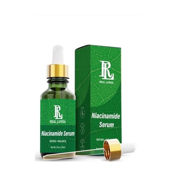 Sérum REAL LUVIXA au niacinamide avec acide hyaluronique et vitamine E, réduit les pores, les taches brunes et les décolorati