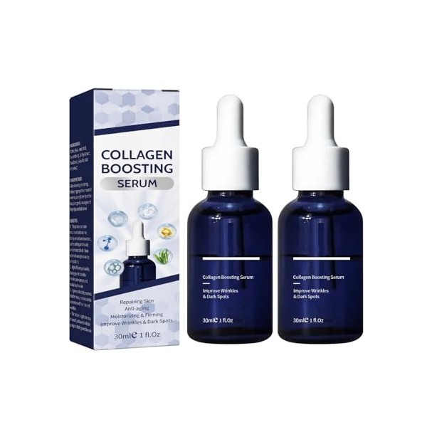 2 Pièces Sérum pour le Visage Avec Collagène et à la Vitamine C, Sérum Visage Anti-Rides, Sérum Régénérante Anti-Âge, Rafferm