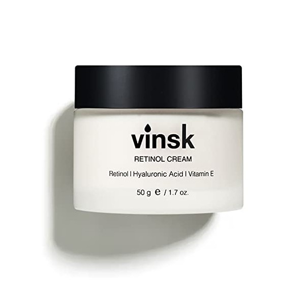 vinsk® Crème au rétinol [50ml] | Crème à la vitamine A pour une peau lisse | Idéal comme soin de nuit ou crème de jour pour f