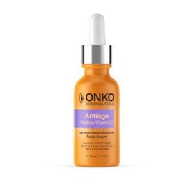 ONKO DERMACEUTICALS Antiage Peptide - Sérum visage à la vitamine C avec rétinol, acide hyaluronique, collagène, sérum hydrat