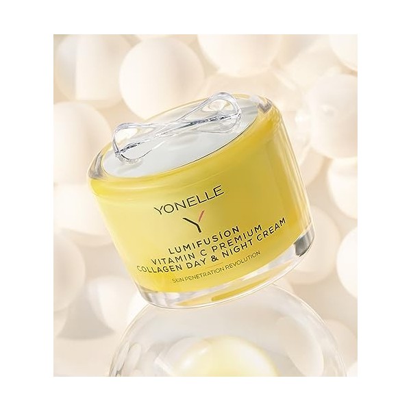 YONELLE Crème visage à la vitamine C LUMIFUSION - Crème de jour et de nuit - Crème anti-âge pour femme - Soin du visage - Crè