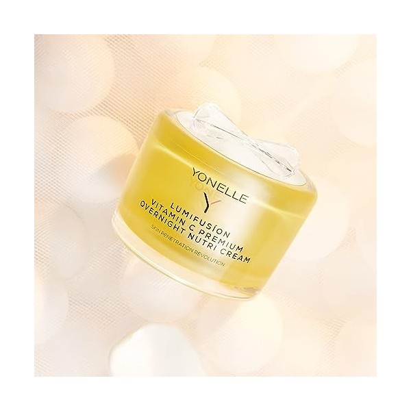 YONELLE Crème Visage à la Vitamine C LUMIFUSION - Crème de Nuit Visage - Crème Visage Femme avec des Ceramides - Hydratant Vi