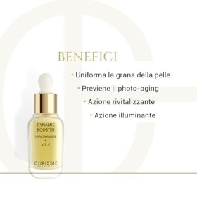 Chrissie Cosmetics Sérum Visage Dynamic Booster Niacinamide + Vitamine C - Skincare Cliniquement Testé, Sans Parabens, Testé 