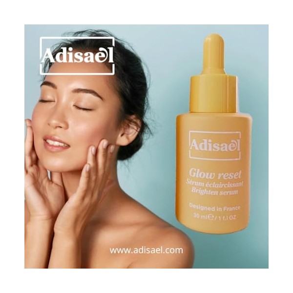 Adisael -GLOW RESET Sérum Concentré anti tâches- Pour les Teints Ternes - Enrichi en Vitamine C et Acide Glycolique - 30 ml