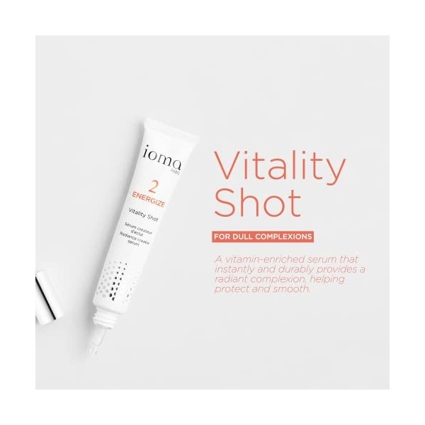 IOMA Paris - ENERGIZE Vitality Shot - Sérum Créateur dÉclat - Anti-Oxydant - Teint Unifié, Lumineux et Frais - Enrichi en Vi