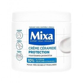 Mixa Expert Peau Sensible - Crème Céramide Protection - Anti-Sécheresse Sévère - Peaux Très Sèches et Fragilisées - Visage, C