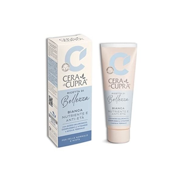 Cera di Cupra, Crème Blanche Nouvelle Formulation, avec Acide Hyaluronique, Vitamines et Eau Thermale, Action Hydratante et A