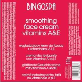 Crème lissante pour le visage avec vitamines A et E 135 g. BINGOSPA