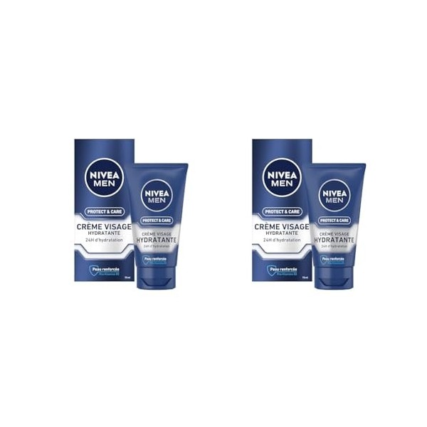 NIVEA MEN Protect & Care Soin Confort Hydratant 1 x 75 ml , Soin visage enrichi en Vitamine B5 et Aloe Vera, Crème Hydratant