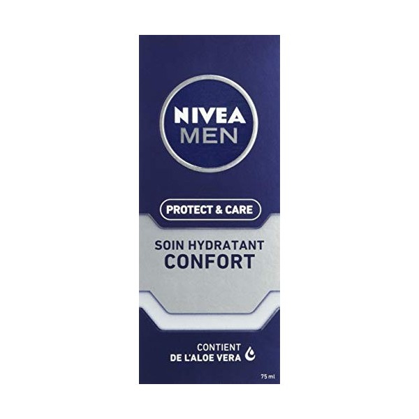 NIVEA MEN Protect & Care Soin Confort Hydratant 1 x 75 ml , Soin visage enrichi en Vitamine B5 et Aloe Vera, Crème Hydratant